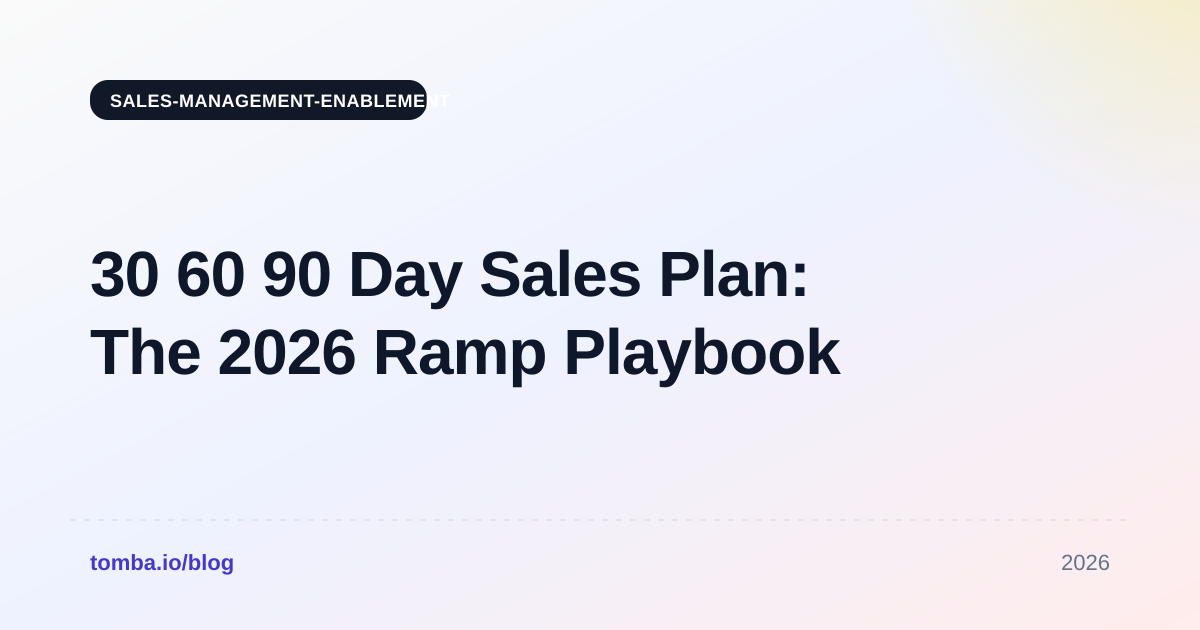 30 60 90 Day Sales Plan: The 2026 Ramp Playbook