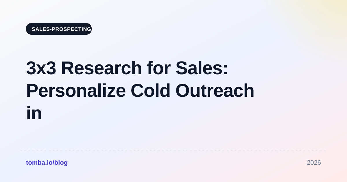 3x3 Research for Sales: Personalize Cold Outreach in 2026