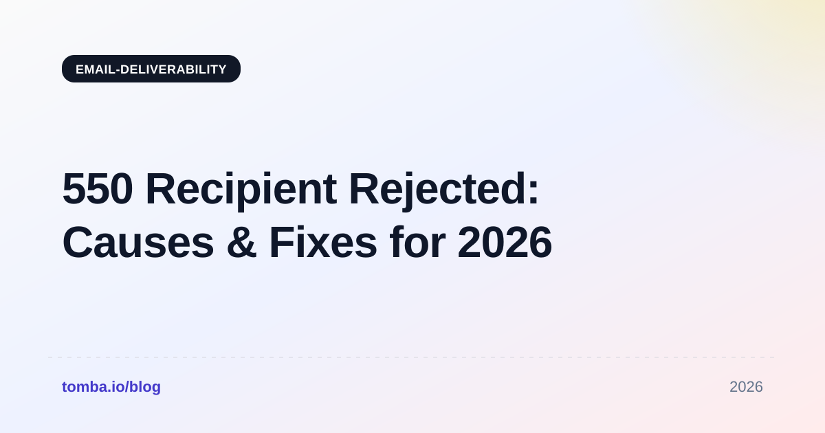 550 Recipient Rejected: Causes & Fixes for 2026