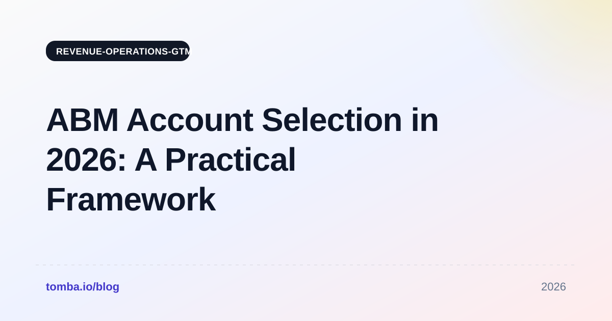 ABM Account Selection in 2026: A Practical Framework