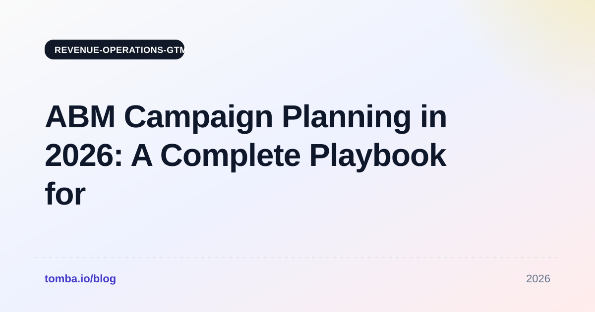 ABM Campaign Planning in 2026: A Complete Playbook for B2B Teams