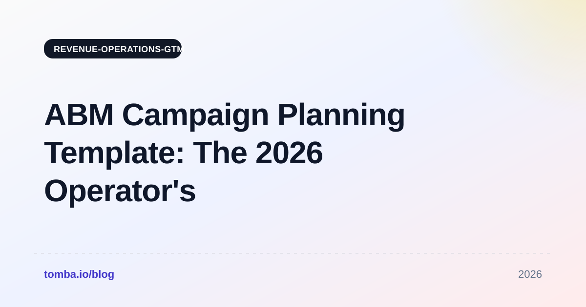 ABM Campaign Planning Template: The 2026 Operator's Guide