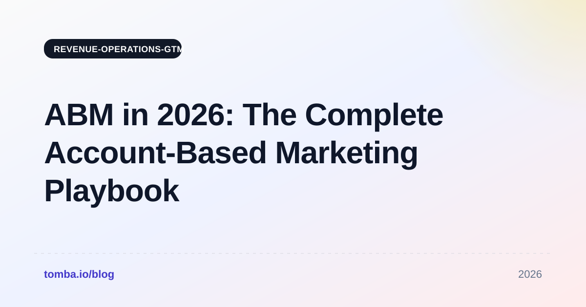 ABM in 2026: The Complete Account-Based Marketing Playbook