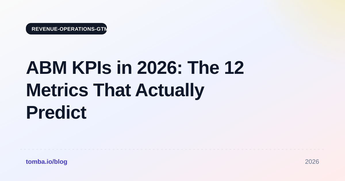 ABM KPIs in 2026: The 12 Metrics That Actually Predict Pipeline