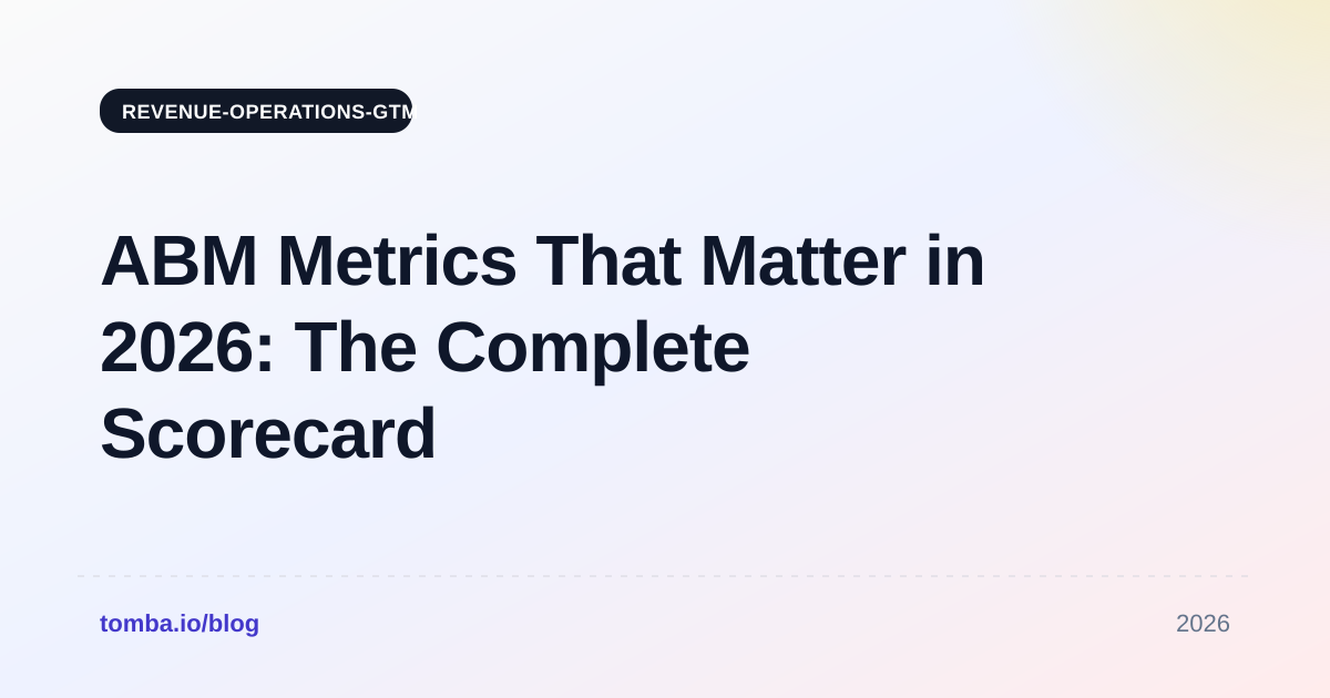 ABM Metrics That Matter in 2026: The Complete Scorecard