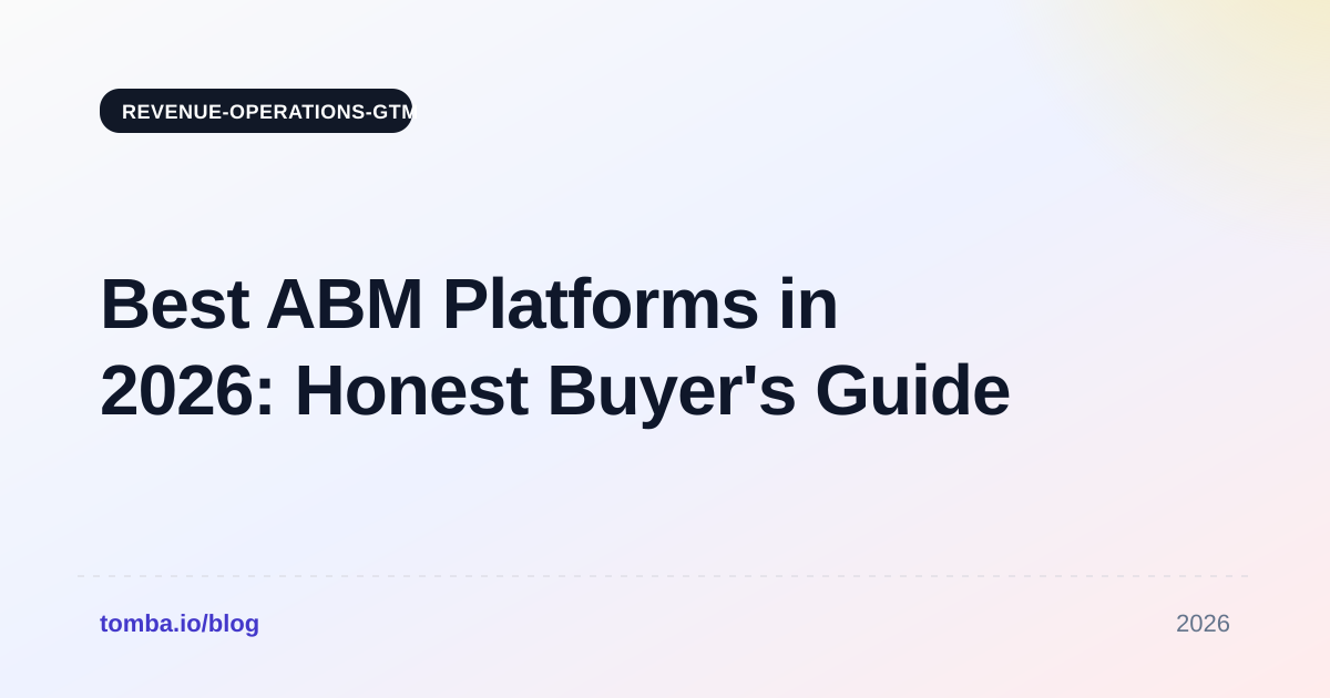 Best ABM Platforms in 2026: Honest Buyer's Guide