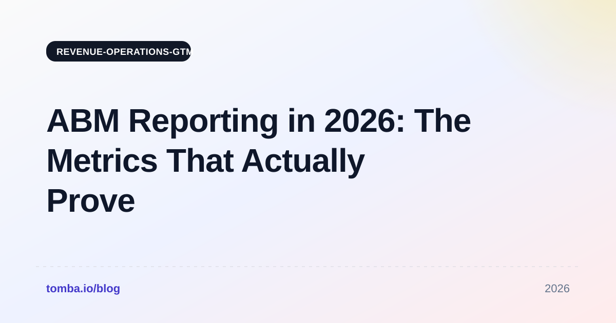 ABM Reporting in 2026: The Metrics That Actually Prove Pipeline