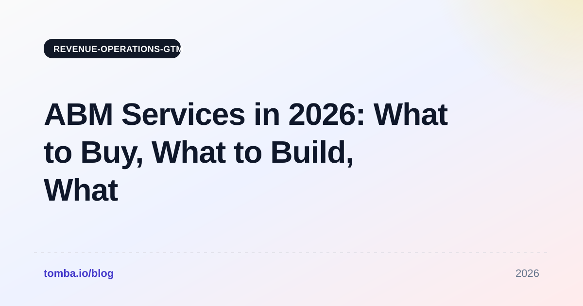 ABM Services in 2026: What to Buy, What to Build, What to Skip
