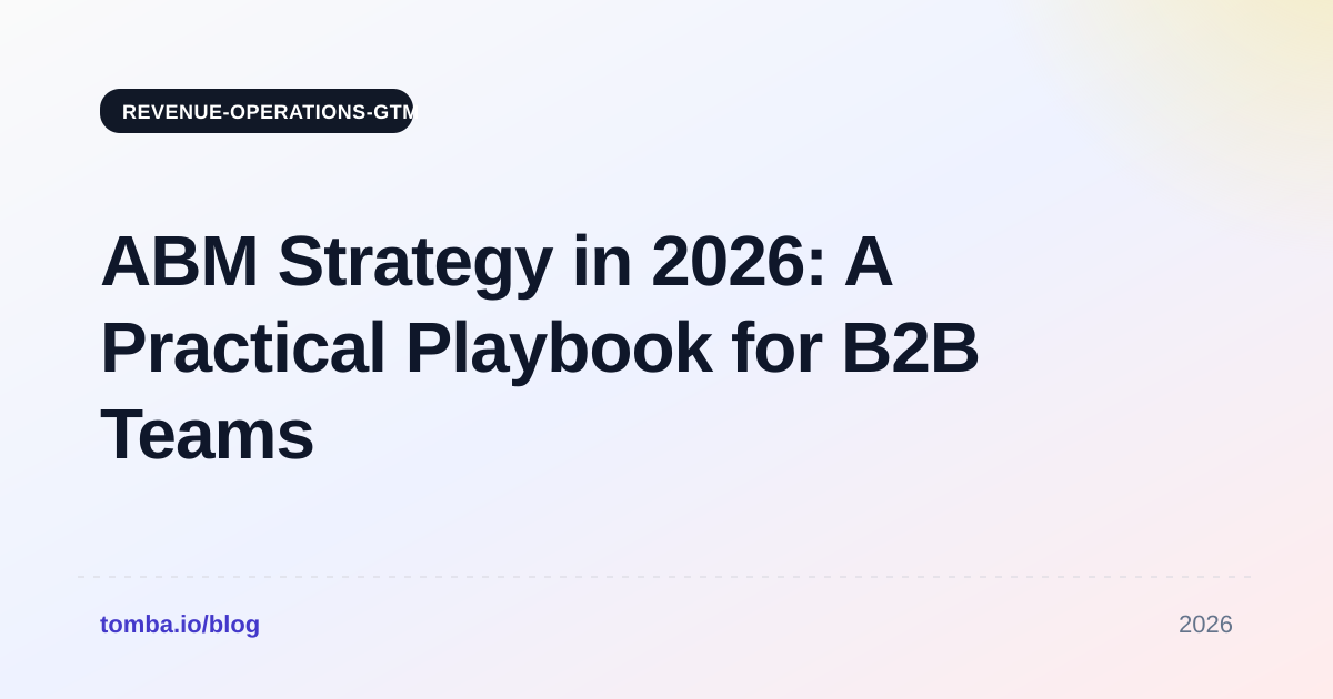 ABM Strategy in 2026: A Practical Playbook for B2B Teams
