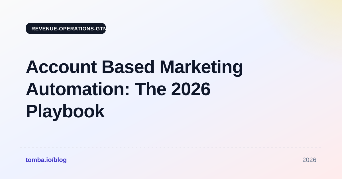 Account Based Marketing Automation: The 2026 Playbook