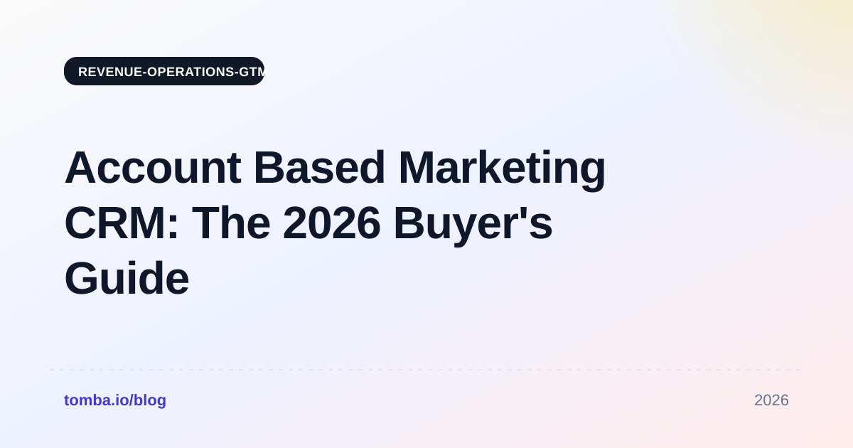 Account Based Marketing CRM: The 2026 Buyer's Guide