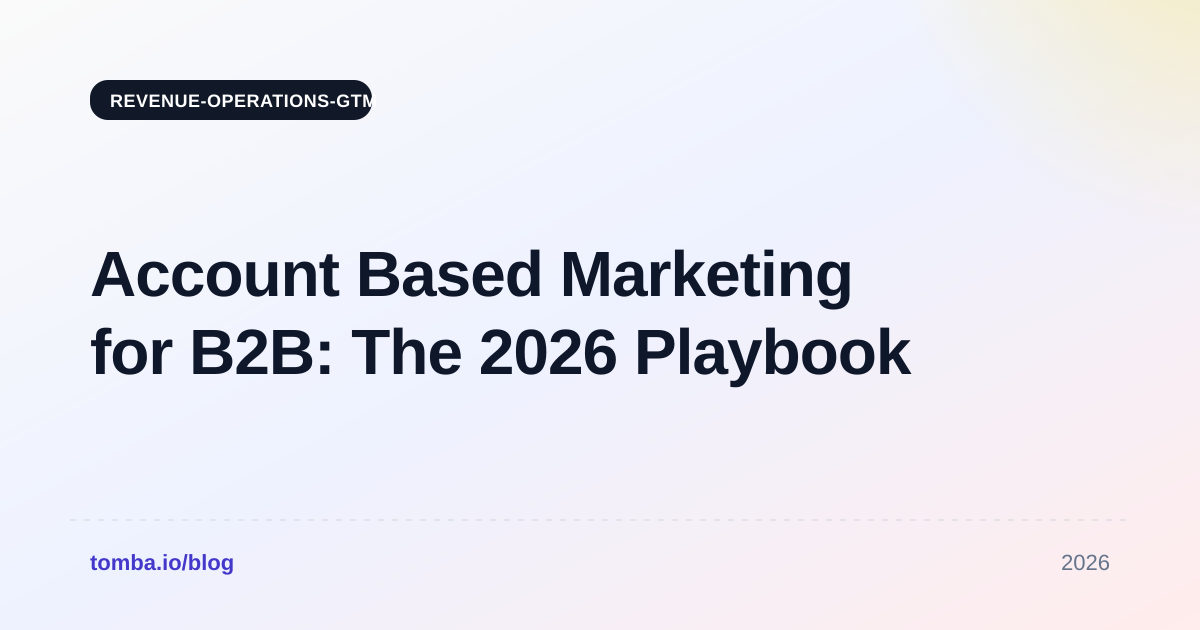 Account Based Marketing for B2B: The 2026 Playbook