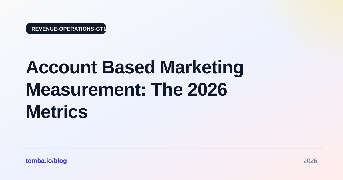 Account Based Marketing Measurement: The 2026 Metrics Playbook