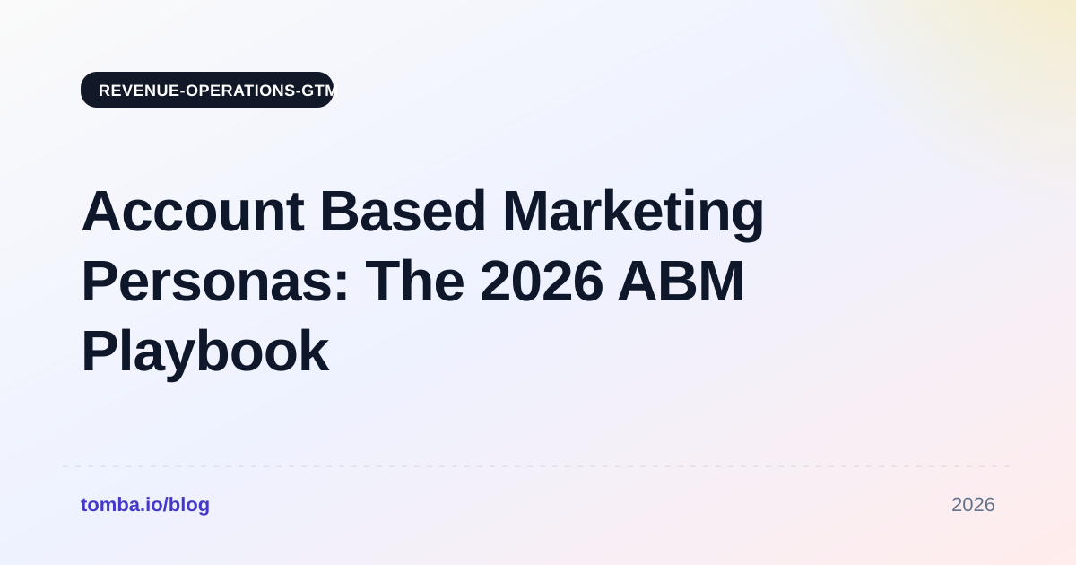 Account Based Marketing Personas: The 2026 ABM Playbook