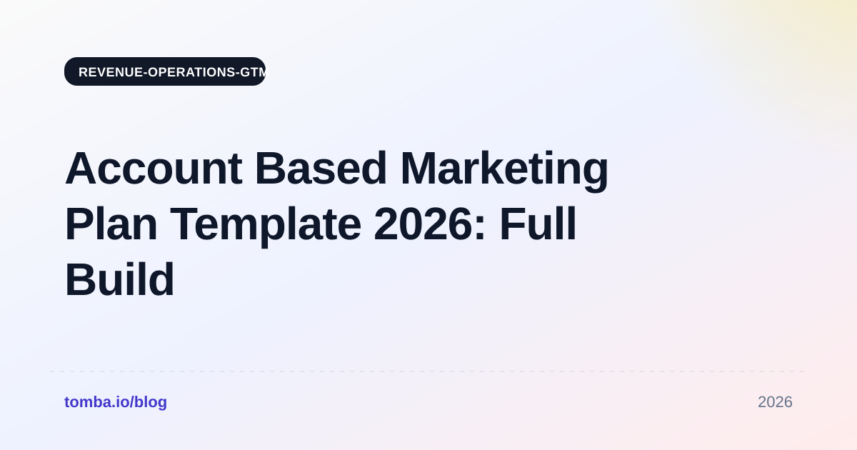 Account Based Marketing Plan Template 2026: Full Build