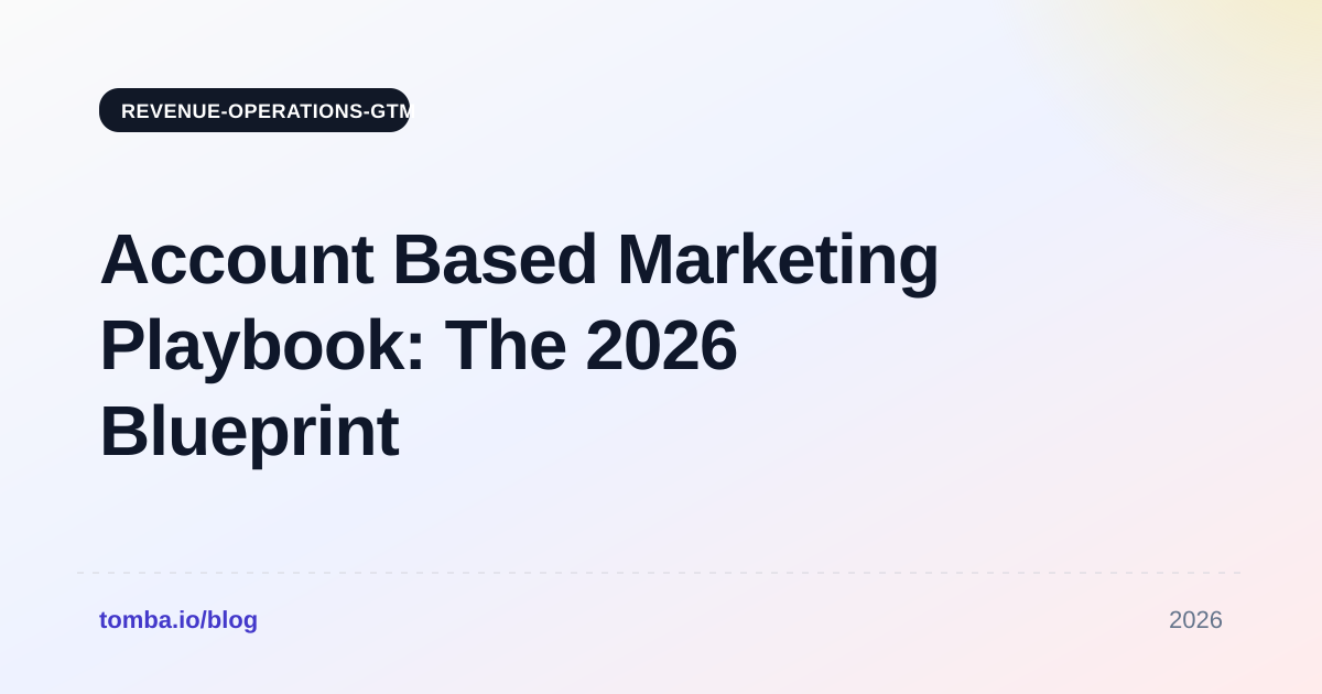 Account Based Marketing Playbook: The 2026 Blueprint