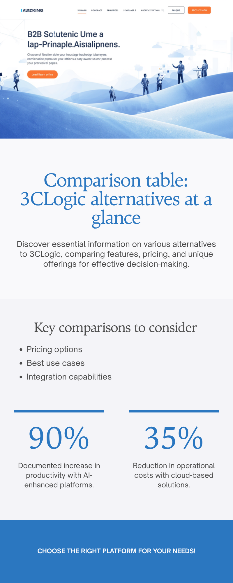Diagram: Comparison table: 3CLogic alternatives at a glance