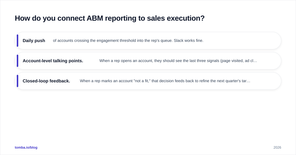 Diagram: How do you connect ABM reporting to sales execution