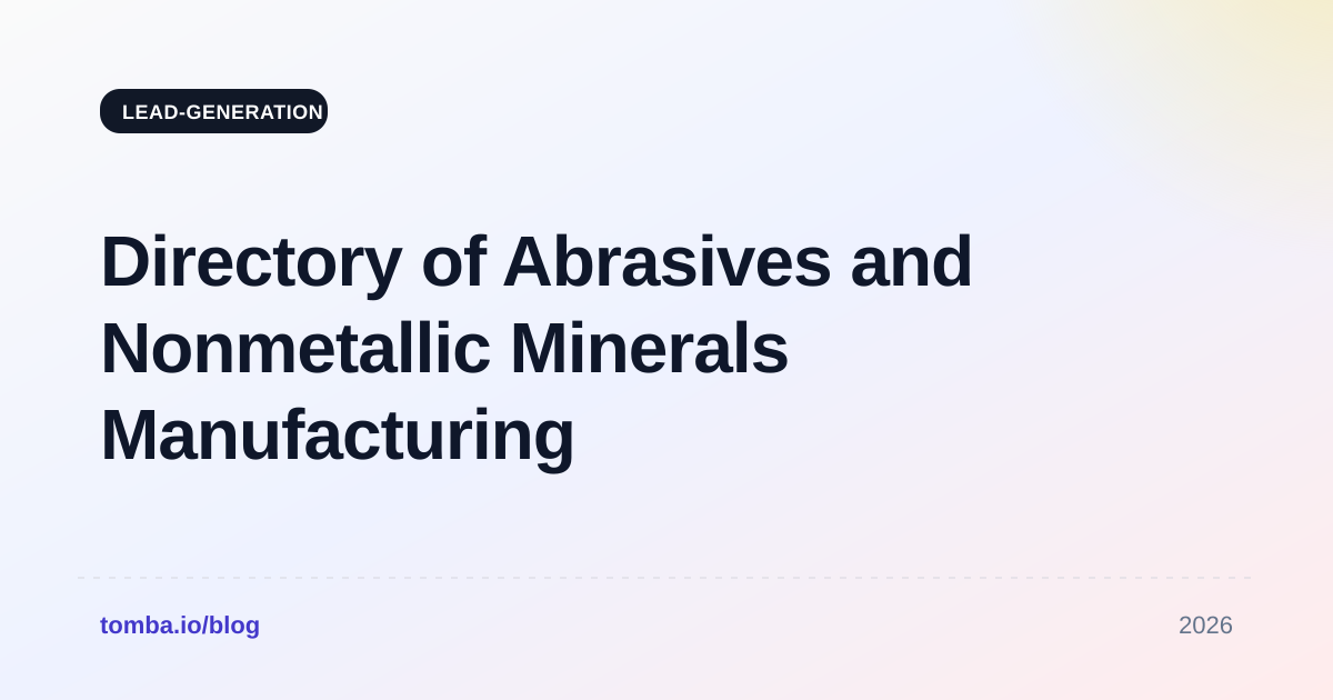 Directory of Abrasives and Nonmetallic Minerals Manufacturing Companies in San Francisco