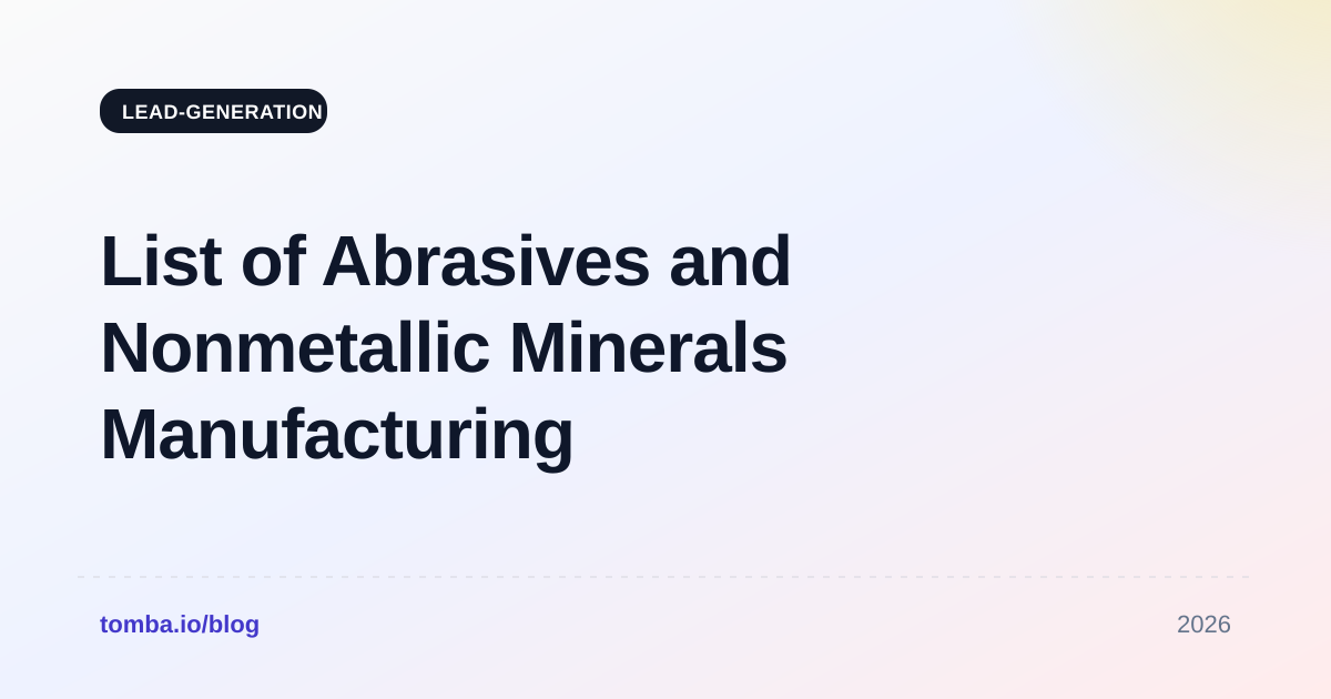 List of Abrasives and Nonmetallic Minerals Manufacturing Companies in Seattle (2026)
