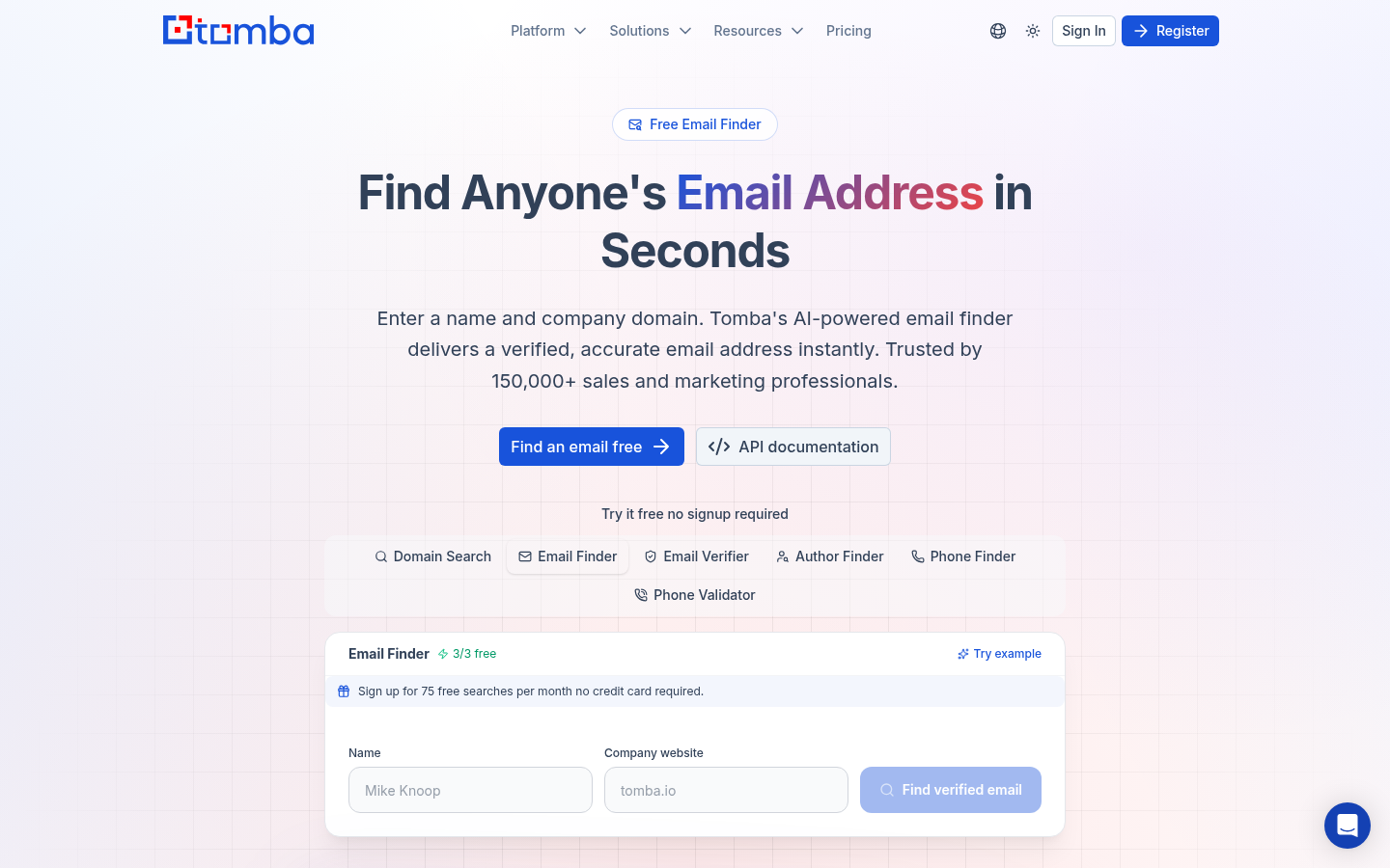 Tomba feature overview for finding manufacturers in Houston