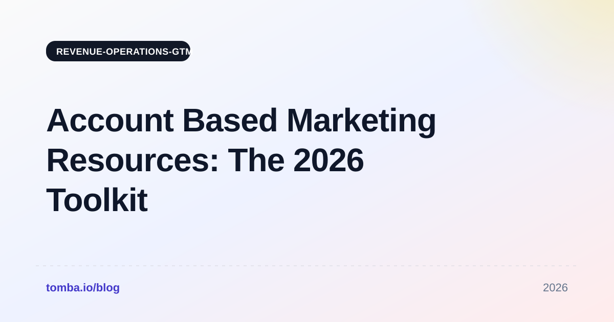 Account Based Marketing Resources: The 2026 Toolkit Guide