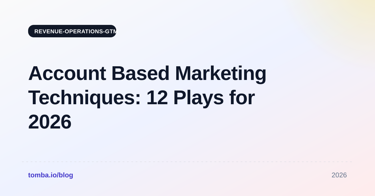 Account Based Marketing Techniques: 12 Plays for 2026