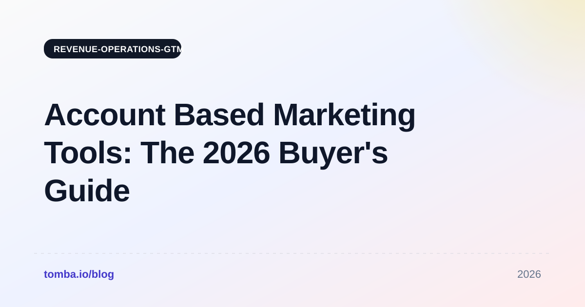 Account Based Marketing Tools: The 2026 Buyer's Guide