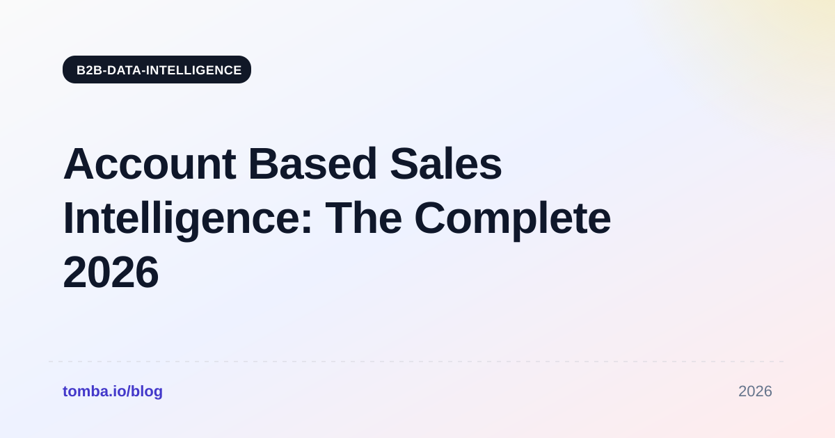 Account Based Sales Intelligence: The Complete 2026 Guide