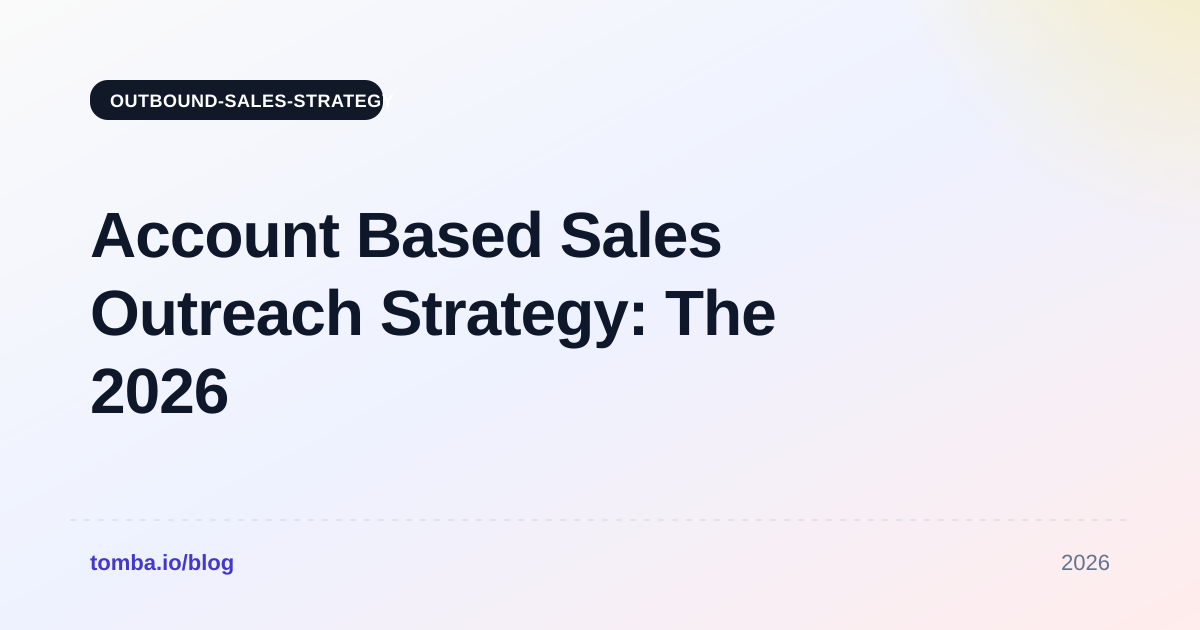 Account Based Sales Outreach Strategy: The 2026 Playbook