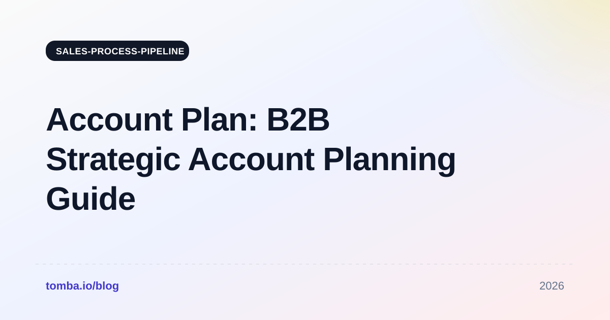 Account Plan: B2B Strategic Account Planning Guide 2026