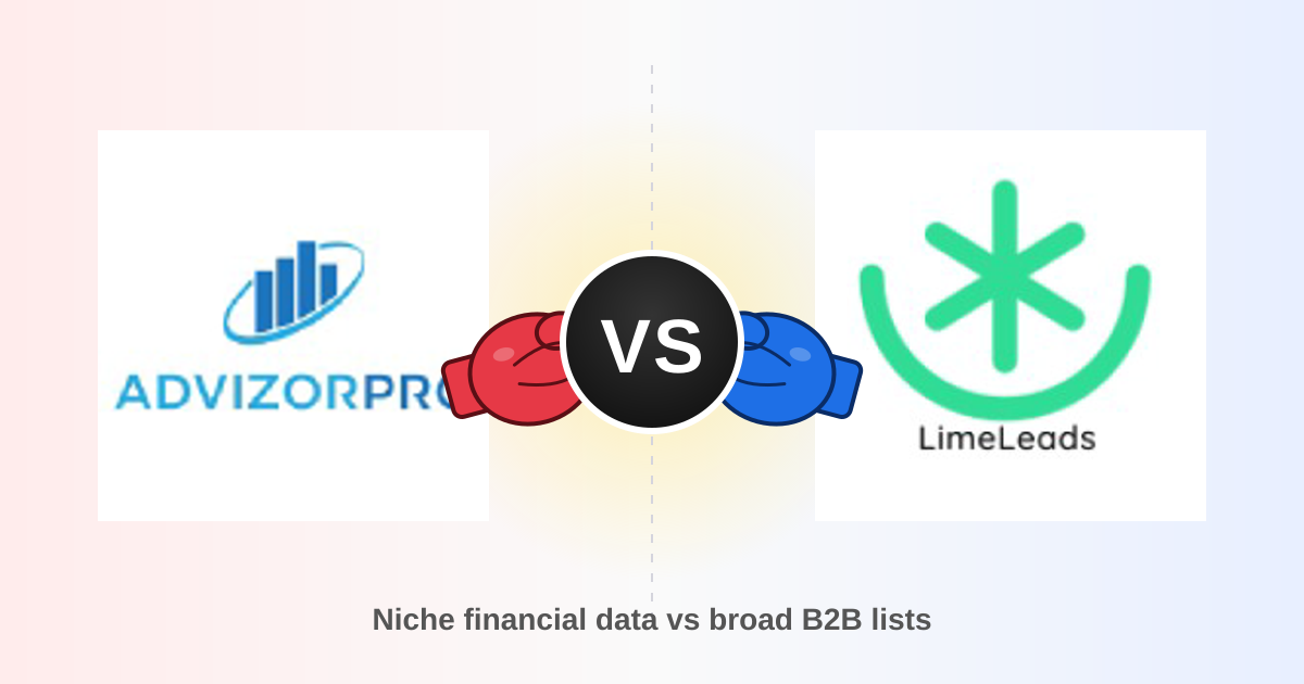 AdvizorPro vs LimeLeads 2026: Which B2B Data Tool Wins?