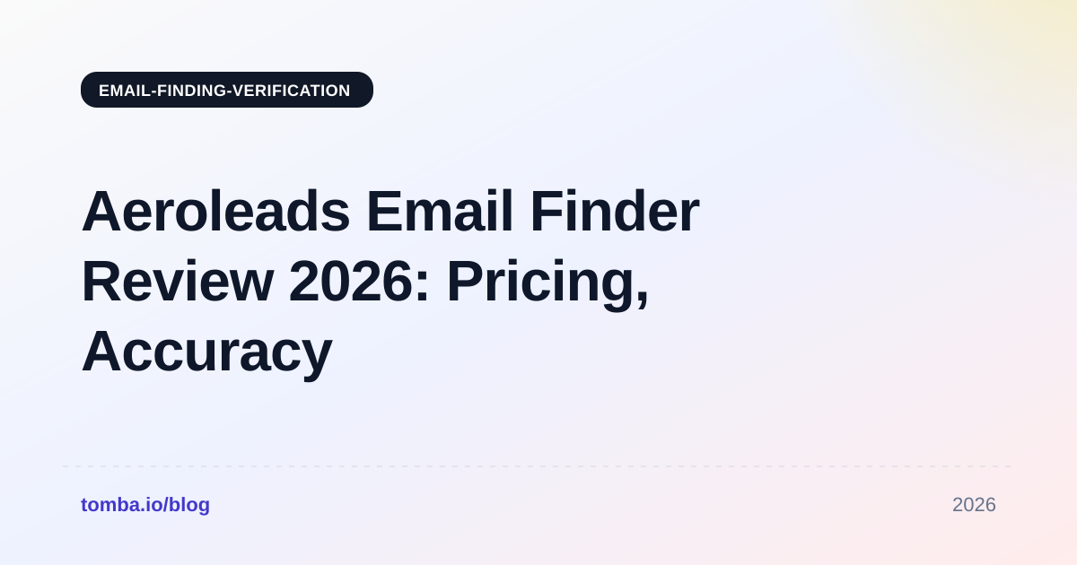 Aeroleads Email Finder Review 2026: Pricing, Accuracy & Alternatives