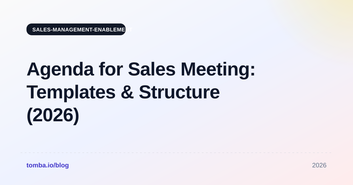 Agenda for Sales Meeting: Templates & Structure (2026)