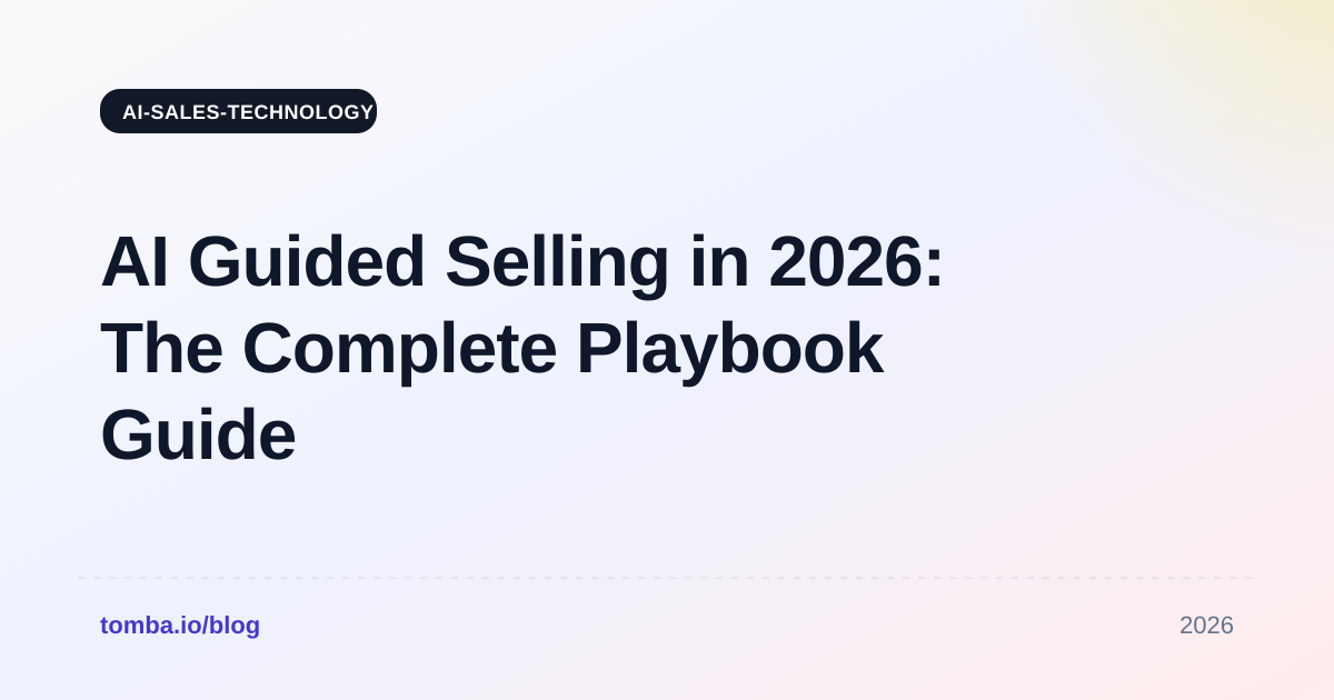 AI Guided Selling in 2026: The Complete Playbook Guide