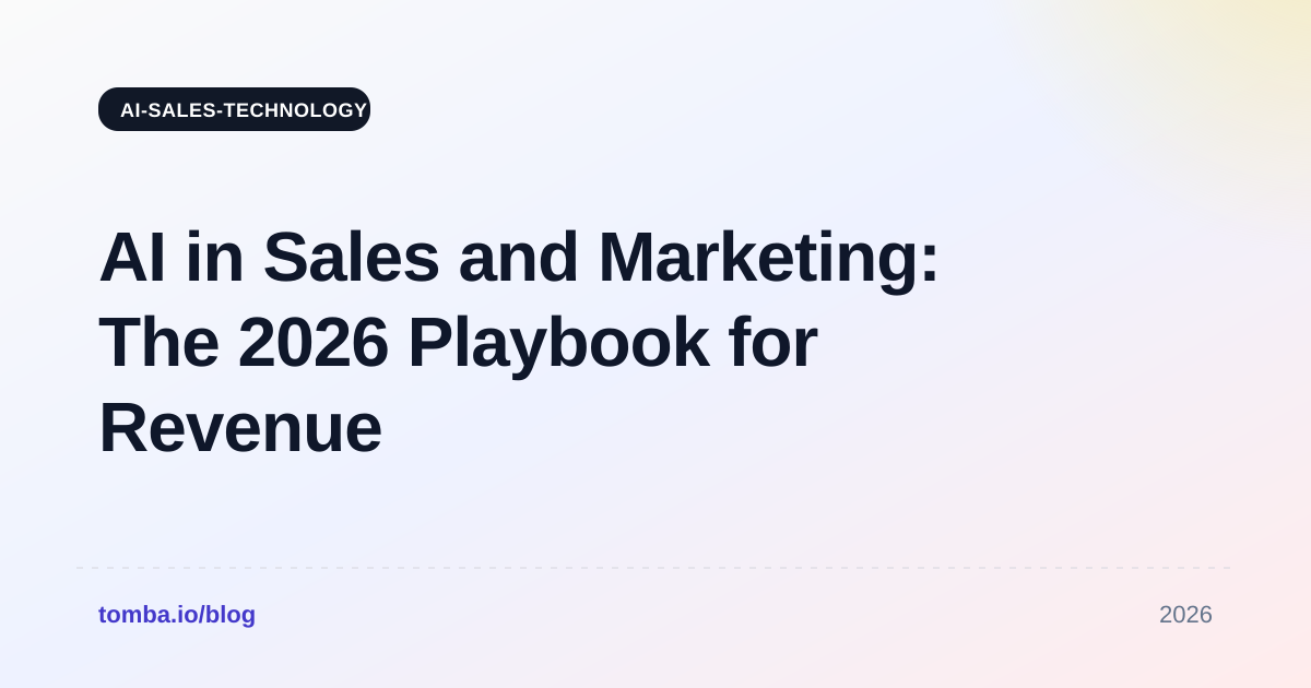 AI in Sales and Marketing: The 2026 Playbook for Revenue Teams
