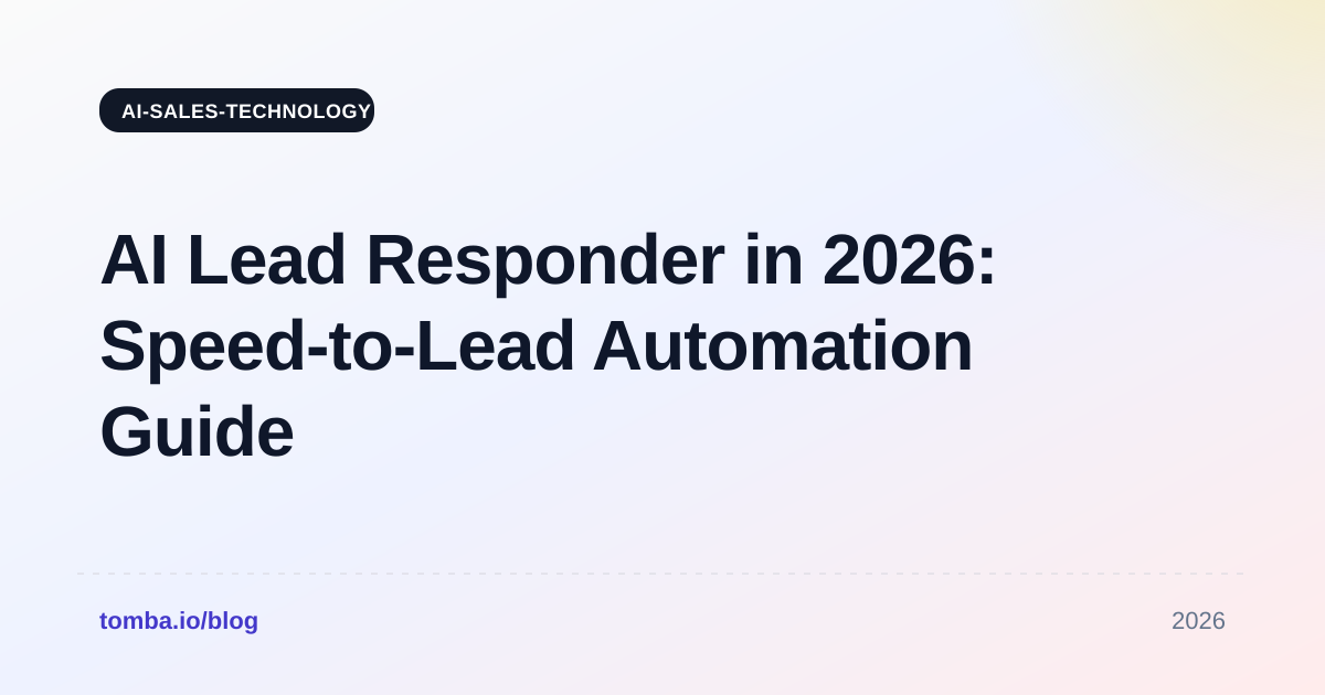 AI Lead Responder in 2026: Speed-to-Lead Automation Guide