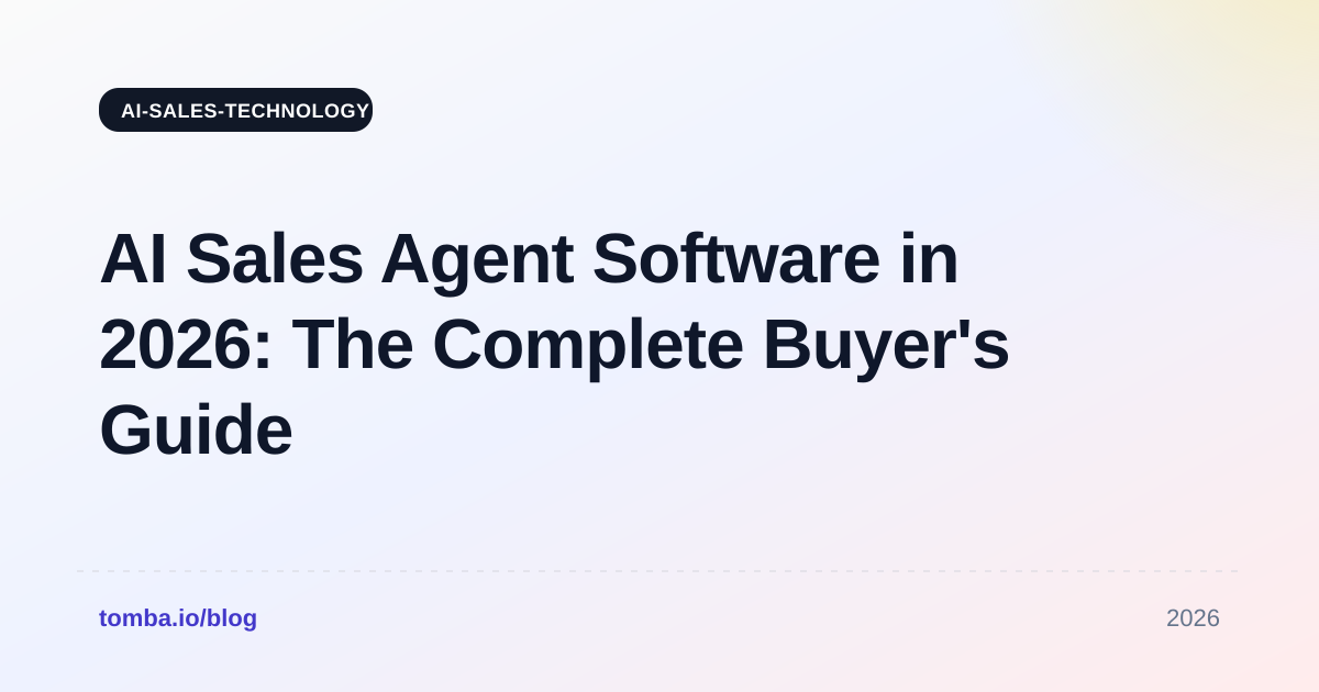 AI Sales Agent Software in 2026: The Complete Buyer's Guide