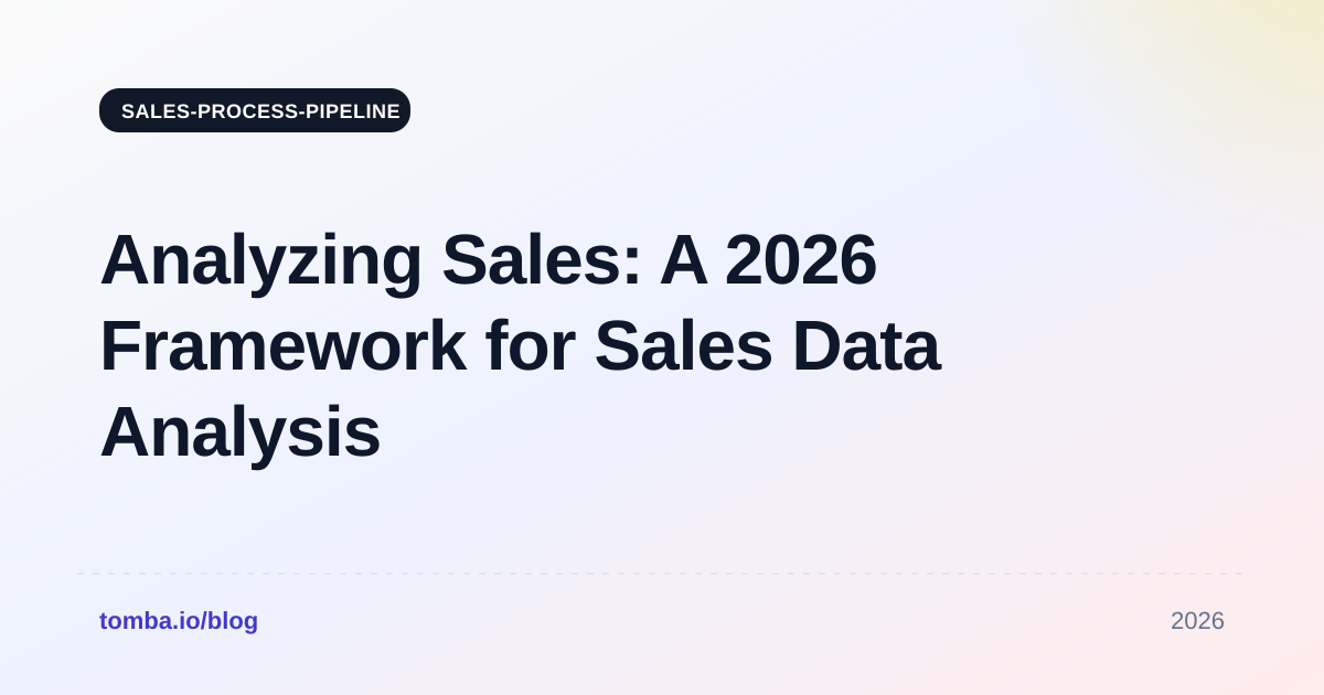 Analyzing Sales: A 2026 Framework for Sales Data Analysis