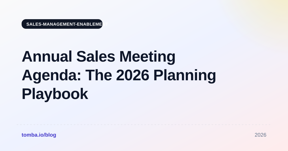 Annual Sales Meeting Agenda: The 2026 Planning Playbook