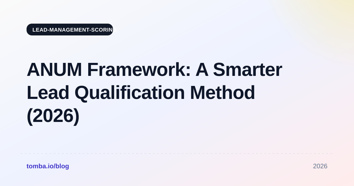 ANUM Framework: A Smarter Lead Qualification Method (2026)
