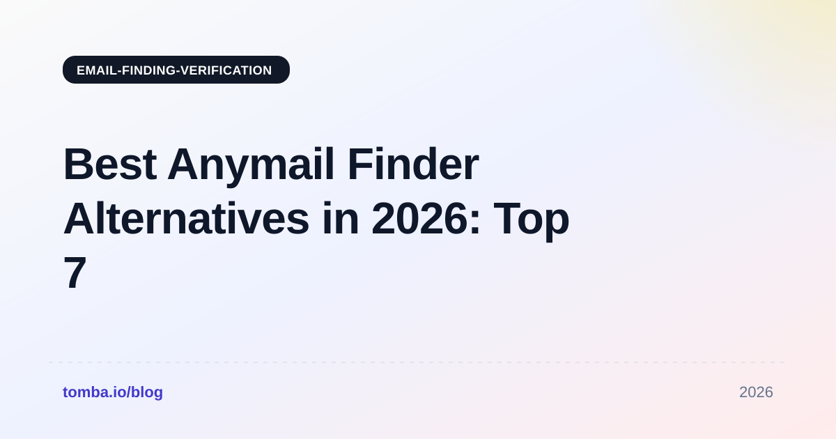 Best Anymail Finder Alternatives in 2026: Top 7 Compared