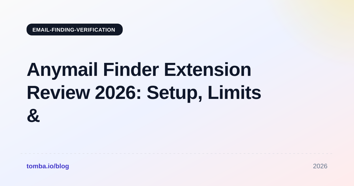 Anymail Finder Extension Review 2026: Setup, Limits & Alternatives