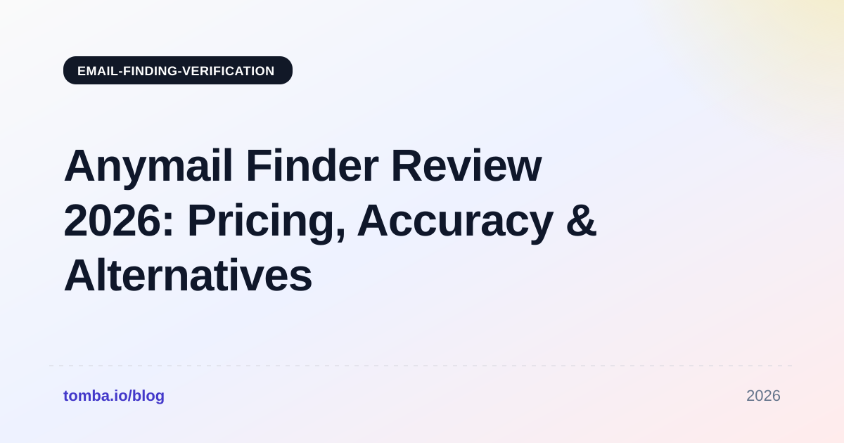 Anymail Finder Review 2026: Pricing, Accuracy & Alternatives