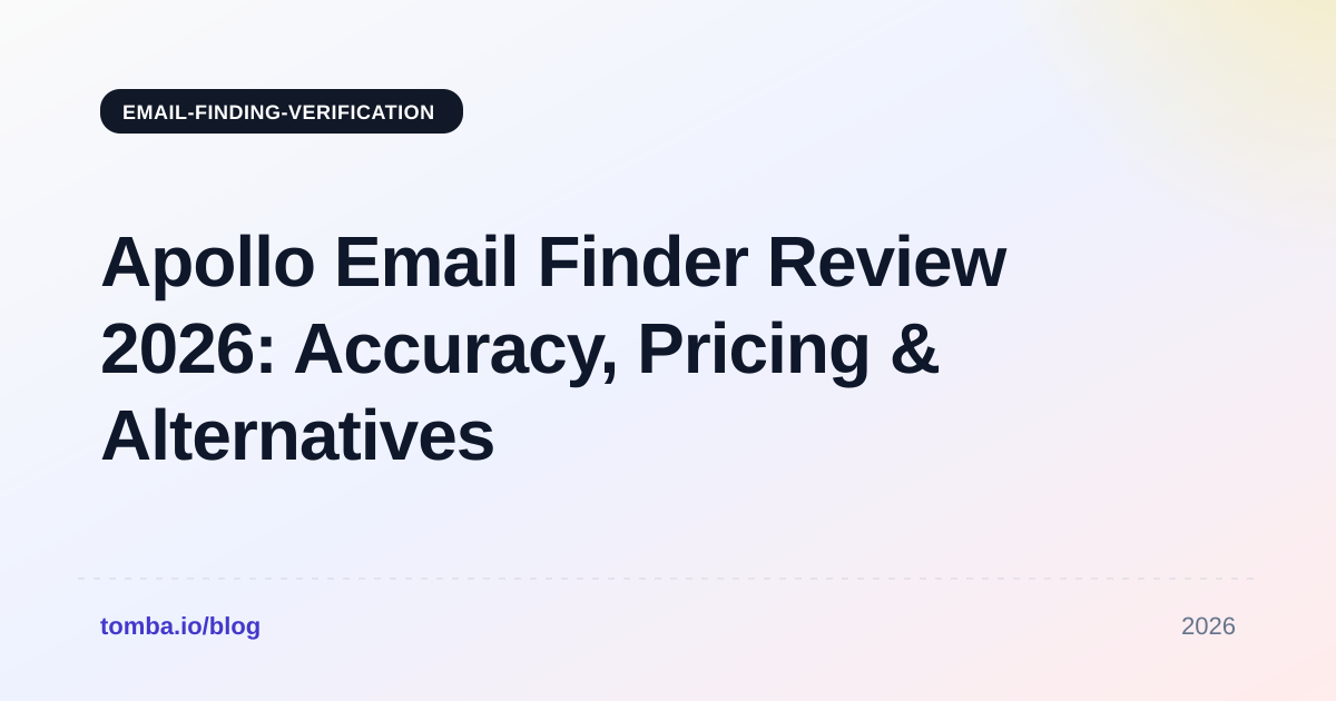 Apollo Email Finder Review 2026: Accuracy, Pricing & Alternatives