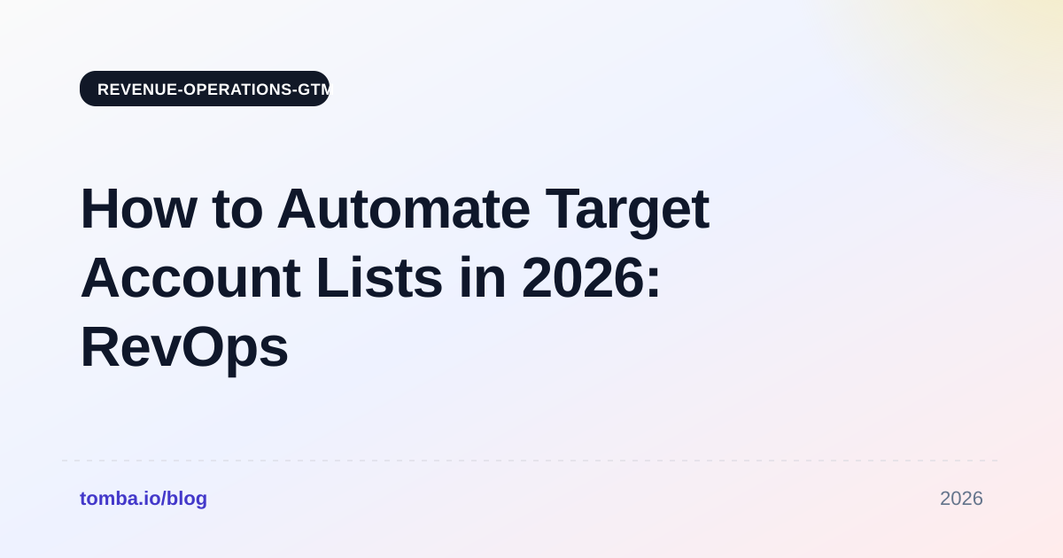 How to Automate Target Account Lists in 2026: RevOps Guide