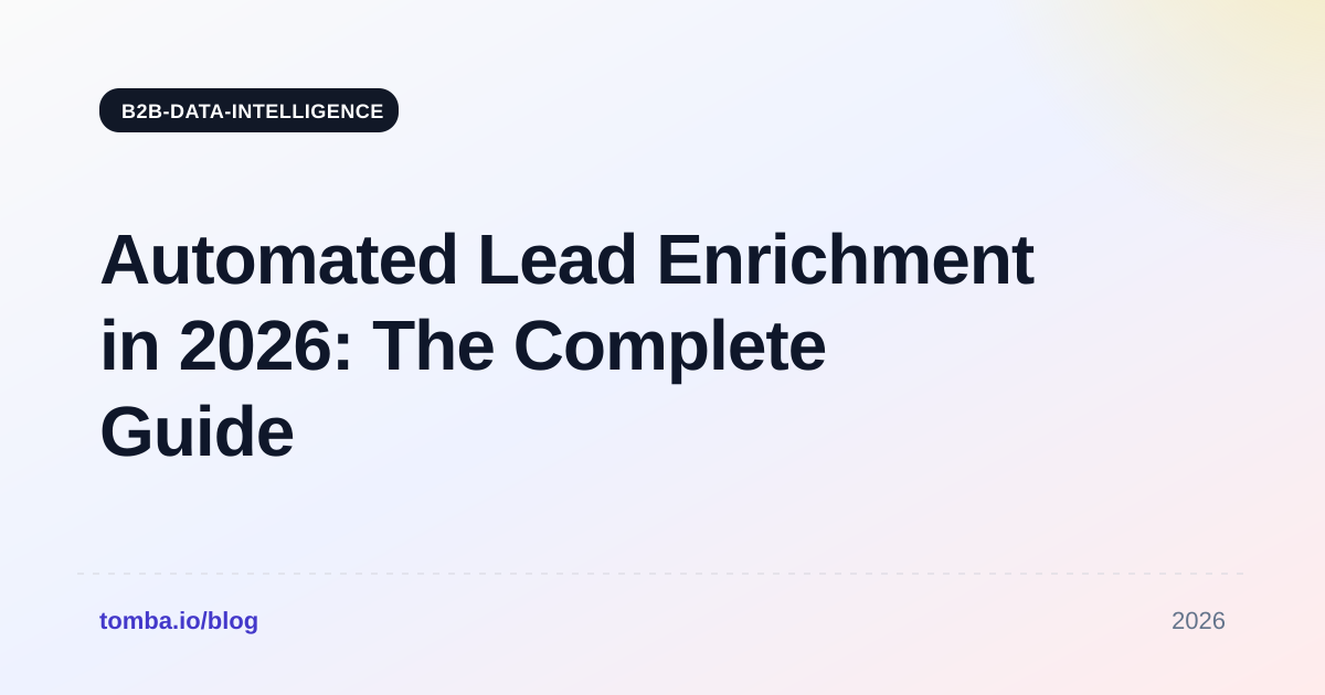 Automated Lead Enrichment in 2026: The Complete Guide
