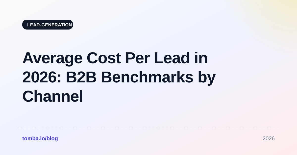 Average Cost Per Lead in 2026: B2B Benchmarks by Channel