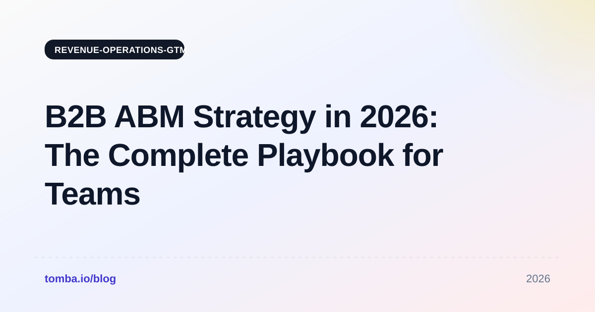 B2B ABM Strategy in 2026: The Complete Playbook for Teams