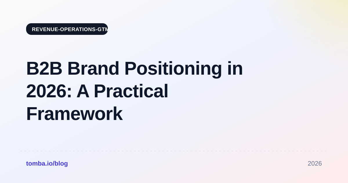 B2B Brand Positioning in 2026: A Practical Framework Guide